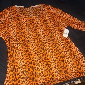 Orange Cheetah Print Shirt